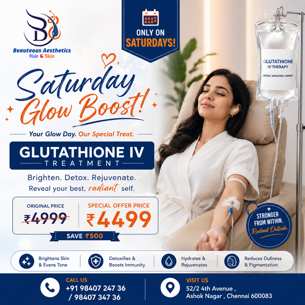 Glutathione IV Treatment in Chennai: Saturday Special Offer at Beautious Aesthetics